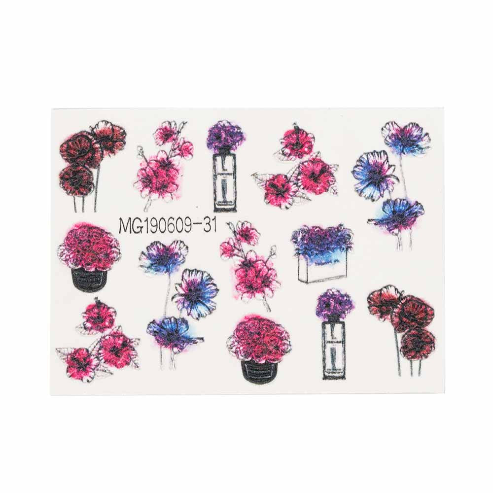 Abtibild unghii 5D pe baza de apa floare MG190609-31