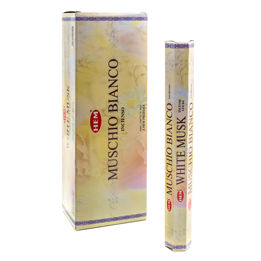 Betisoare parfumate HEM White Musk ( Musc alb) Set 6buc