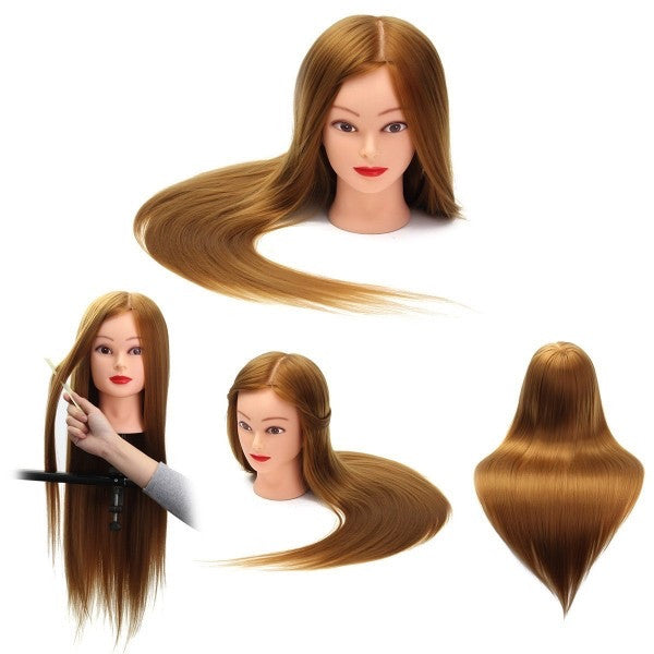 Cap pentru practica salon, par sintetic, blond inchis Oranjollie