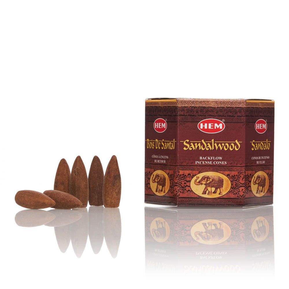 Conuri parfumate backflow Sandalwood HEM 40buc
