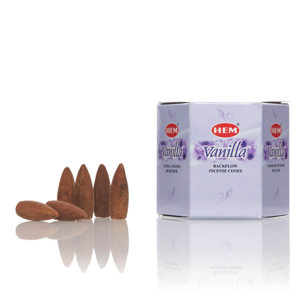 Conuri parfumate backflow Vanilla HEM 40buc