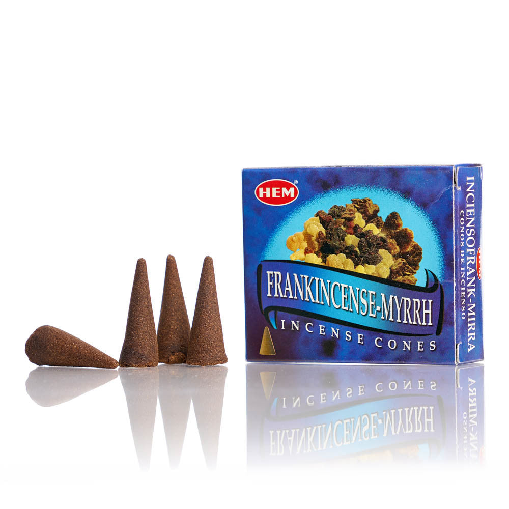 Conuri parfumate HEM Frankincense-Myrrh 10buc