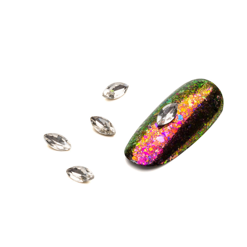 Cristale pentru unghii Argintiu Nr 15 Set 5 buc