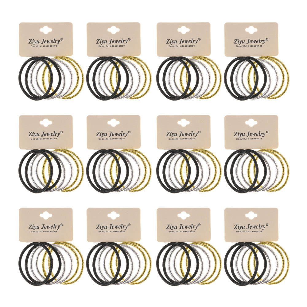 Elastic par negru/argintiu/auriu 72 set X78 Oranjollie