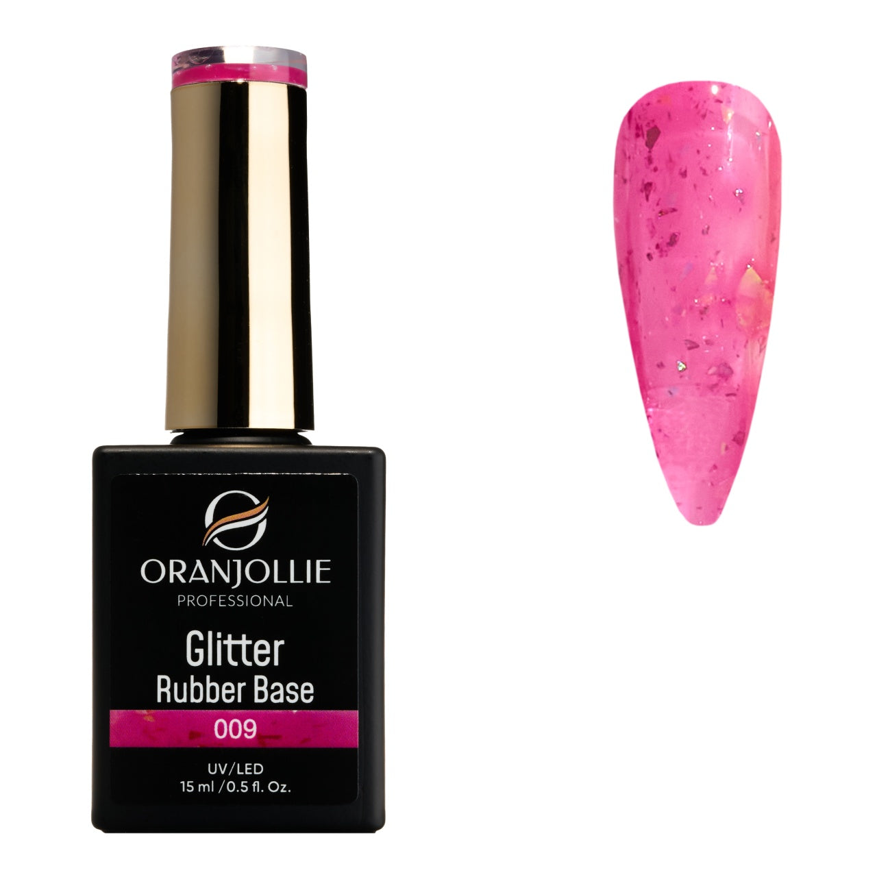 Glitter Rubber Base 009 Oranjollie 15ml
