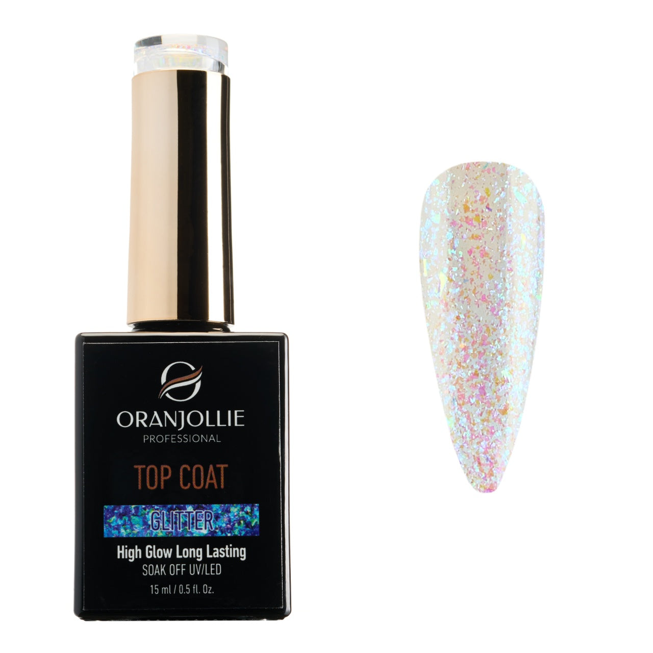 Glitter Top Coat Oranjollie 15ml (blue glow)