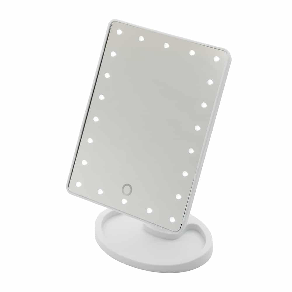 Oglinda cu LED si touch alba Oranjollie