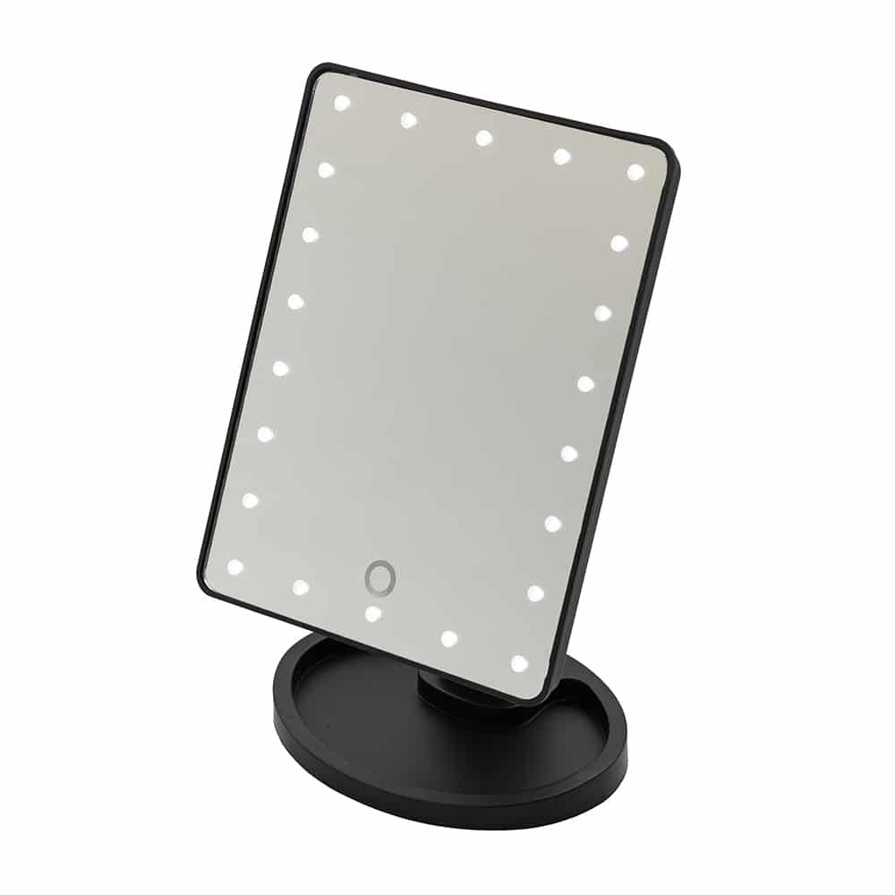 Oglinda cu LED si touch neagra Oranjollie
