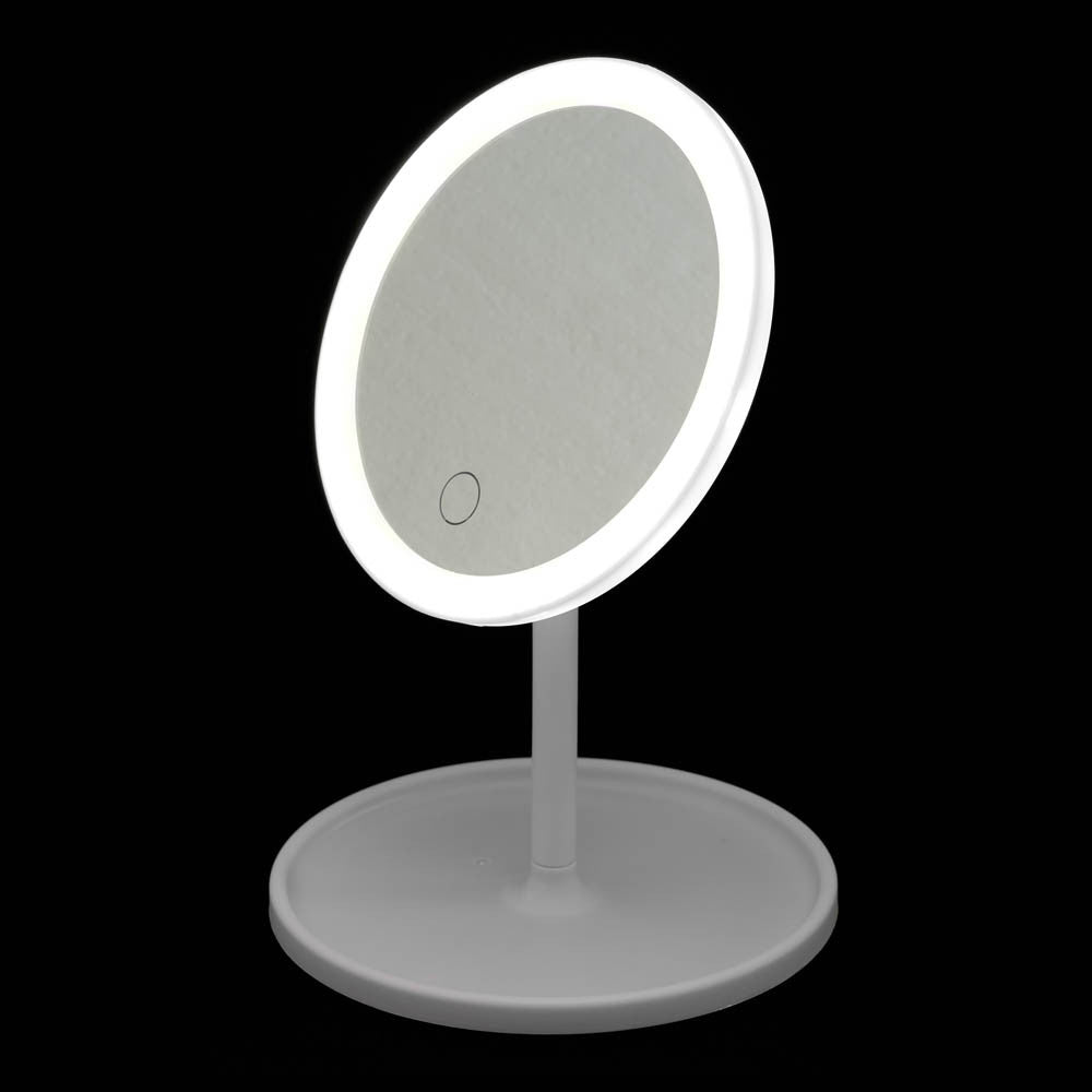 Oglinda LED rotunda alba Oranjollie