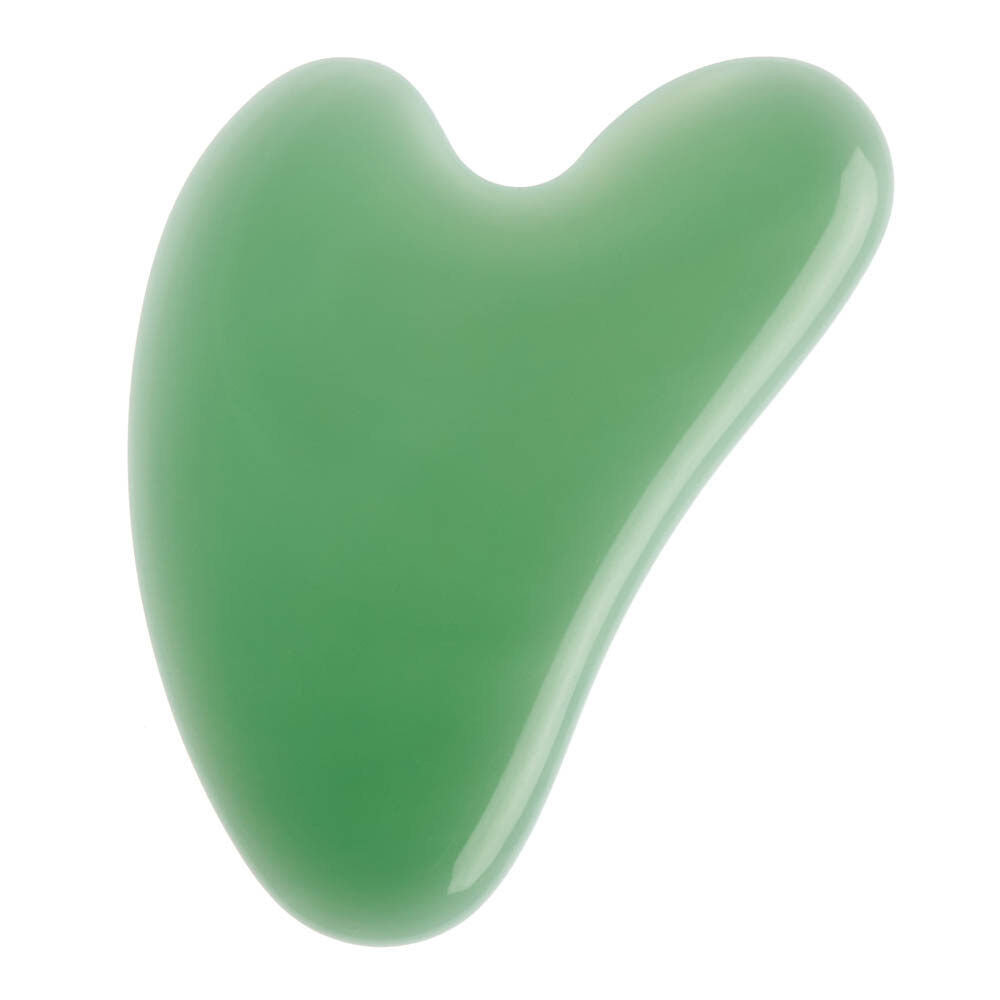 Piatra Gua Sha din Jad Verde Pal pentru masaj 8 cm