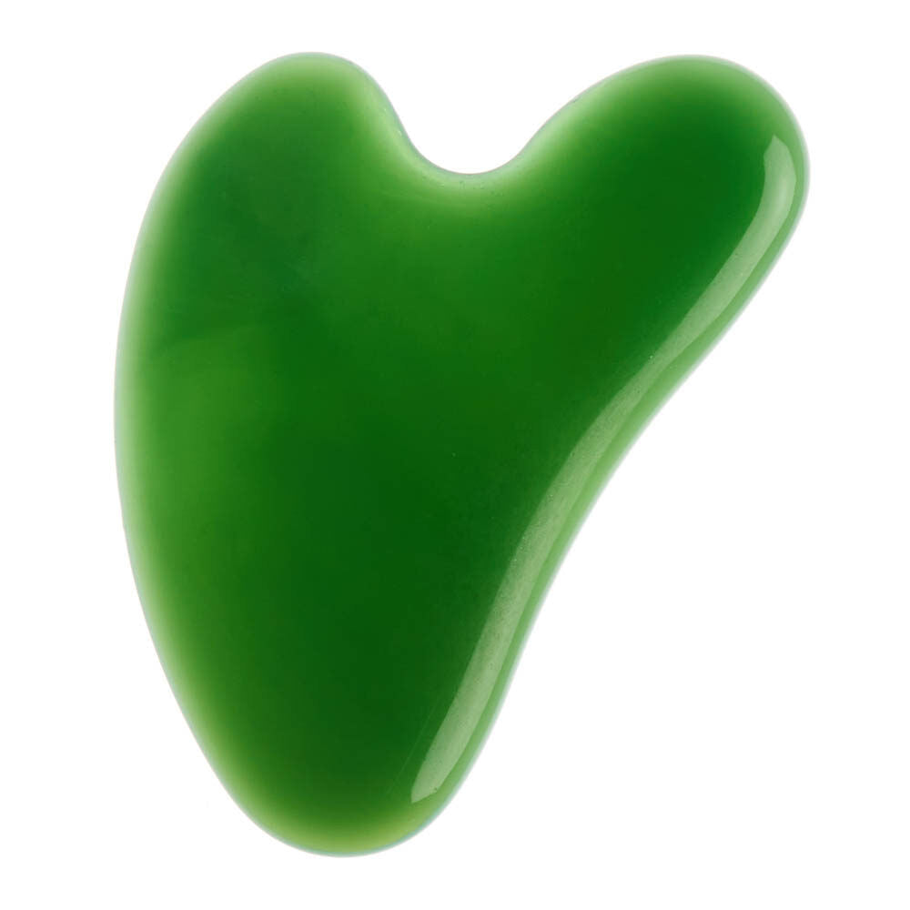 Piatra Gua Sha din Jad Verde pentru masaj 8 cm