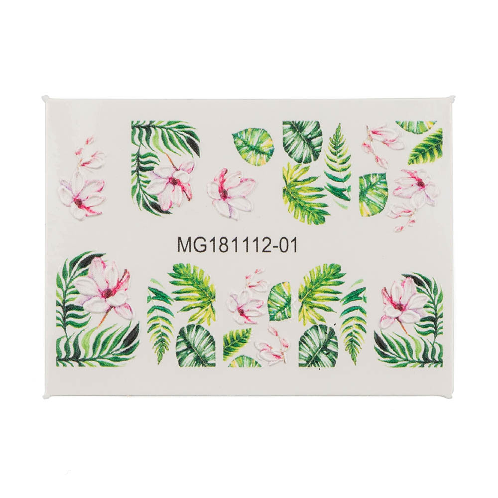 Abitipild unghii 5D pe baza de apa frunza palmier MG181112-01