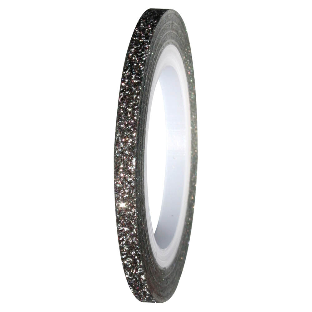 Banda metalica lata cu sclipici Negru