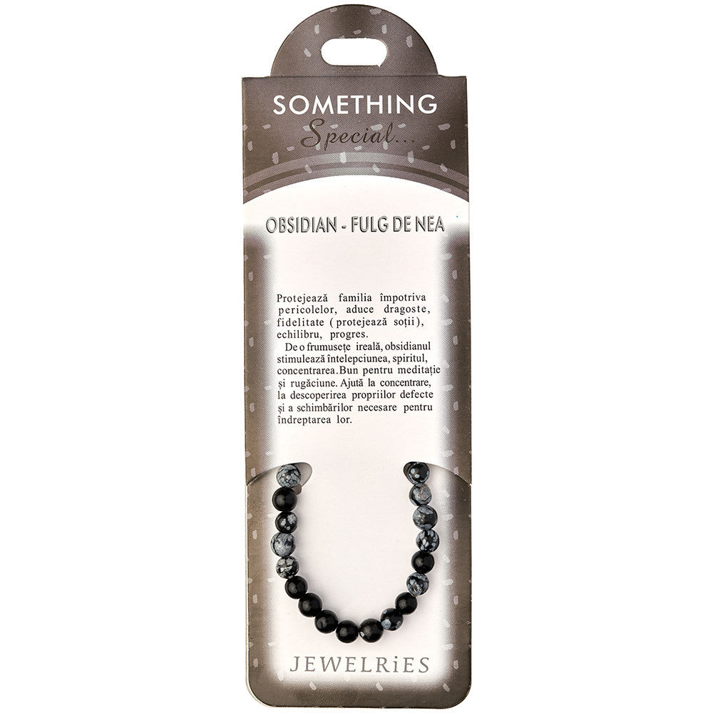 Bratara pietre semipretioase Obsidian-Fulg de Nea