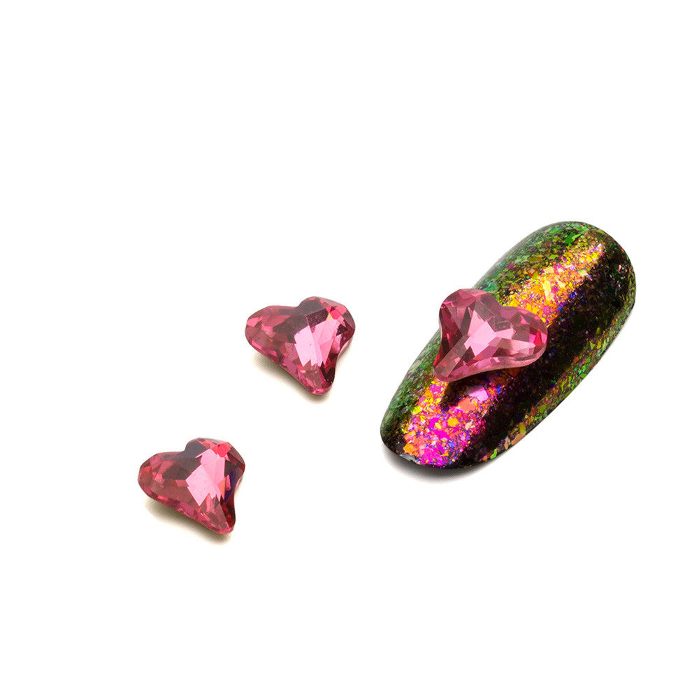 Cristale pentru unghii Inimioare Roz Nr 40 Set 3 buc