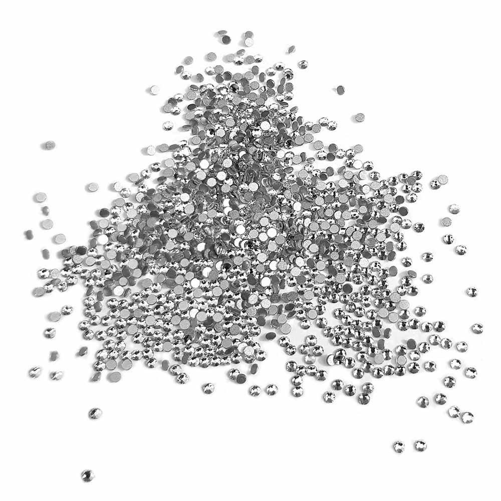 Cristale unghii 1440 buc 10 dimensiuni argintiu Oranjollie