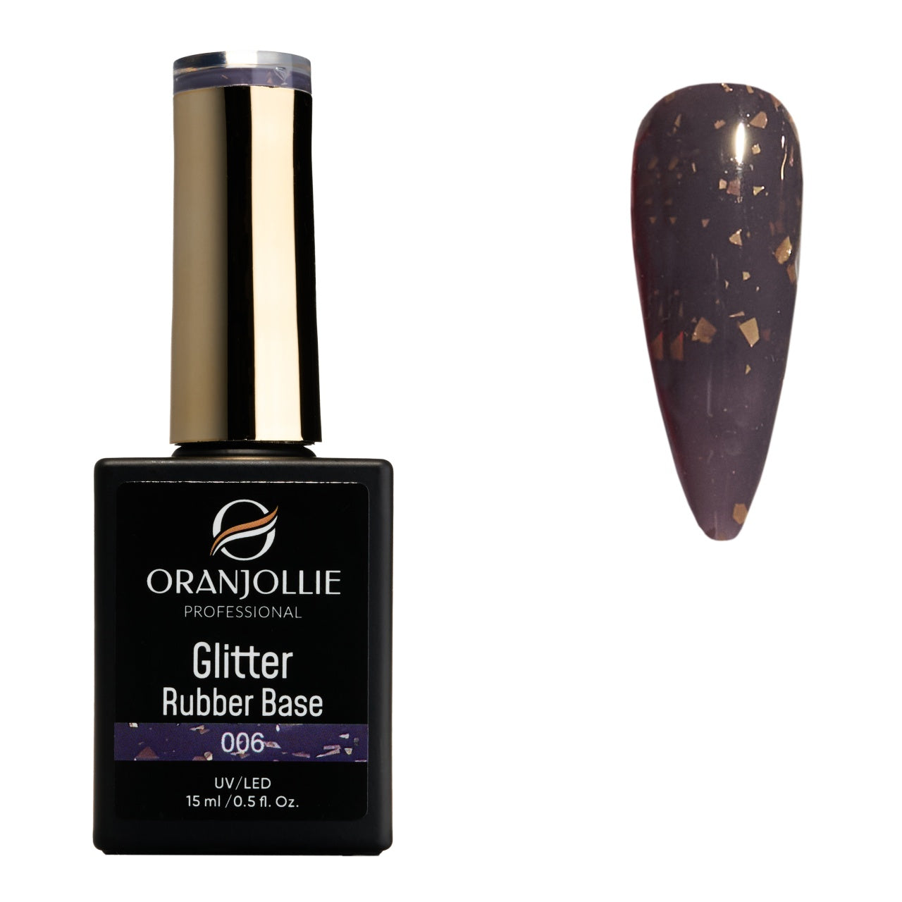 Glitter Rubber Base 006 Oranjollie 15ml