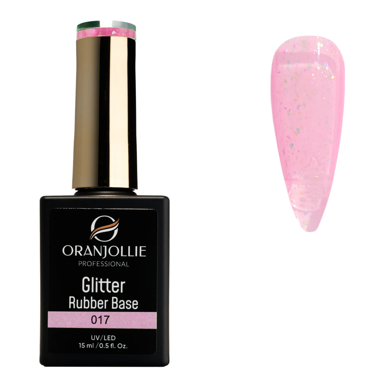 Glitter Rubber Base 017 Oranjollie 15ml