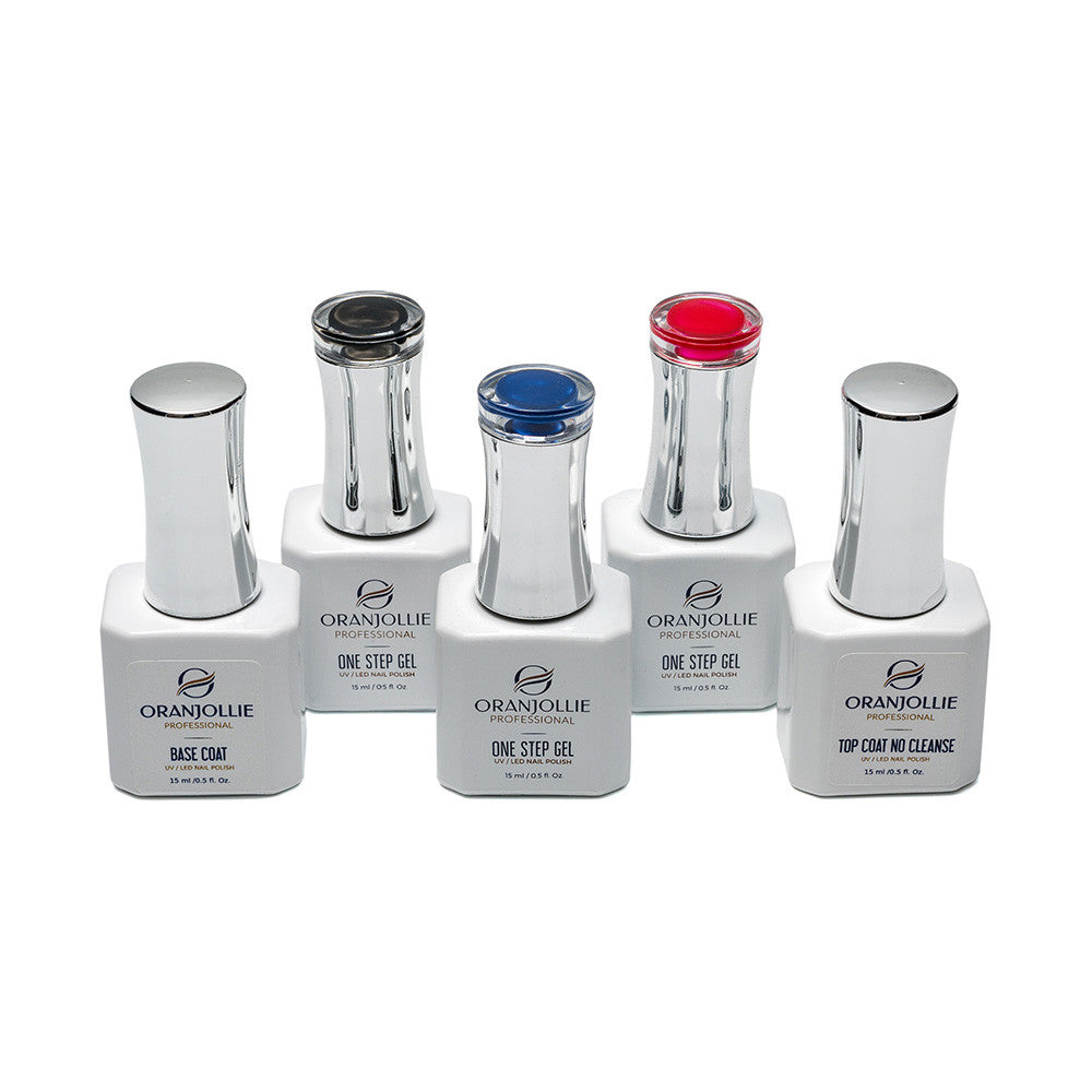 Kit 3 oje semipermanente One Step | Base Coat | Top Coat Oranjollie