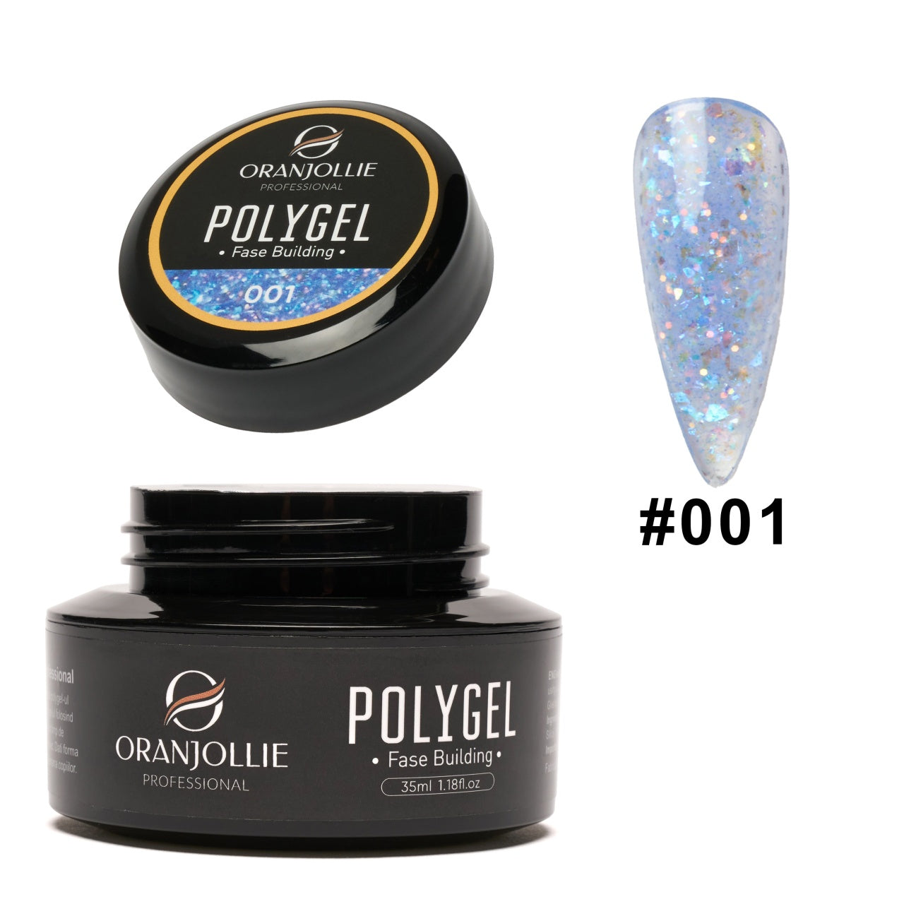 Polygel glitter 001 35g Oranjollie