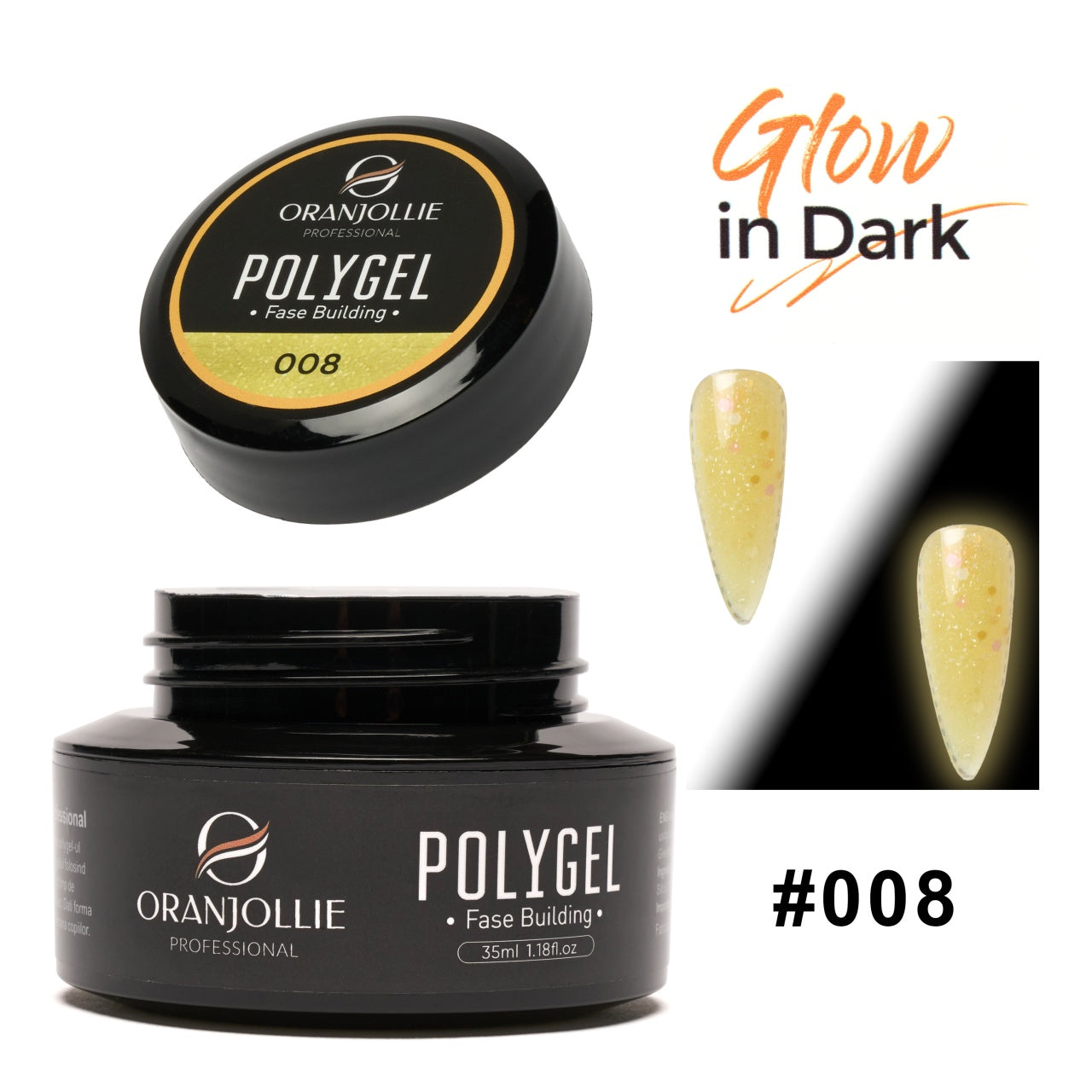 Polygel glitter 008 35g Oranjollie