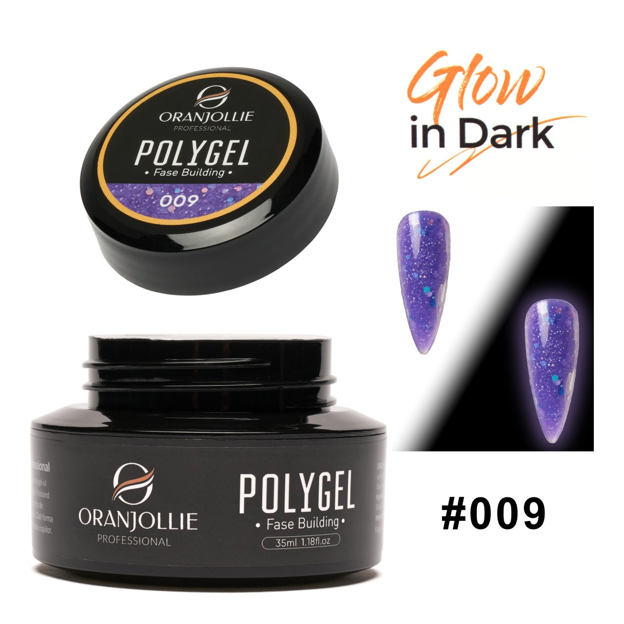 Polygel glitter 009 35g Oranjollie