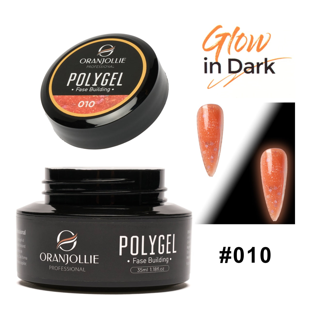 Polygel glitter 010 35g Oranjollie