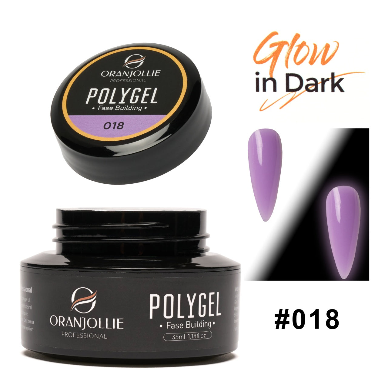 Polygel glitter 018 35g Oranjollie