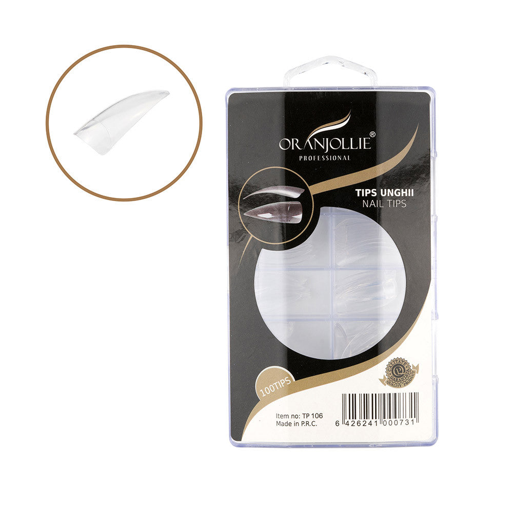 Tips Oranjollie stiletto transparent 100 buc